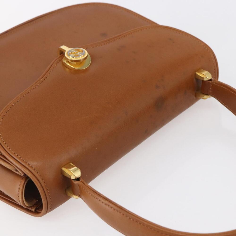 GUCCI Hand Bag Leather Brown Gold Auth 154667 - Picture 6 of 16